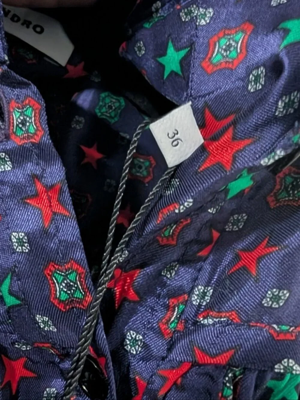 Sandro Paris | Scarf Print Midi Dress In Navy - Picture 8 of 16